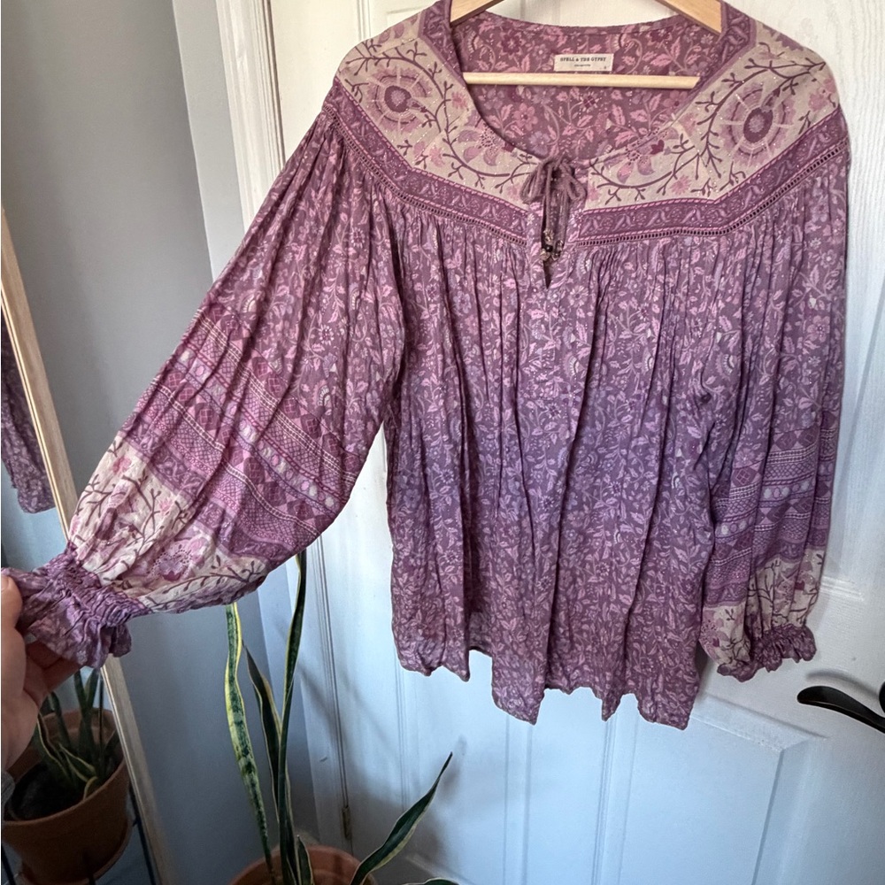 Spell ✨ Dahlia Mulberry Blouse - Size S